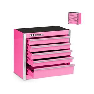 P.I.T. Mini Pink Tool Box, Portable 5-Drawer Micro Roll Cab 5 drawer,